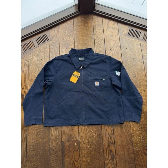 Carhartt Detroit Jacket Washed Navy XXL NWT - Picture 1 of 8